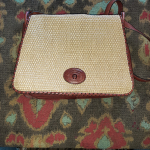 Vintage Etienne Aigner Straw handbag purse crossbody
